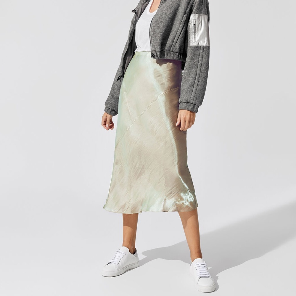 Carbon 68 washed satin skirt